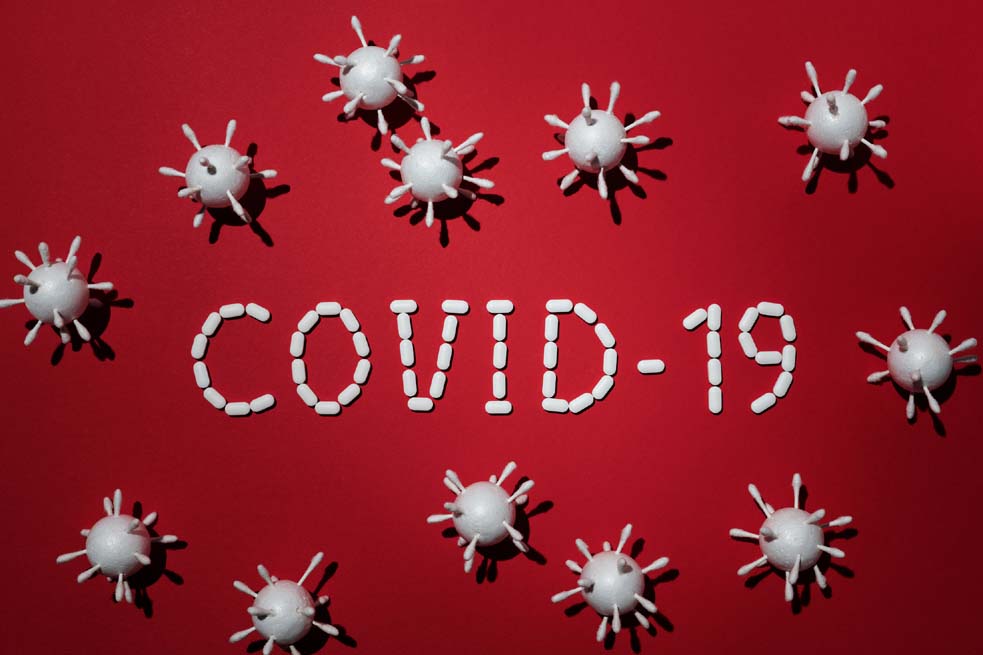 concept of covid 19 in red background 4031867